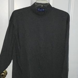 Men’s Saville Row Mock Turtleneck. Gray Large